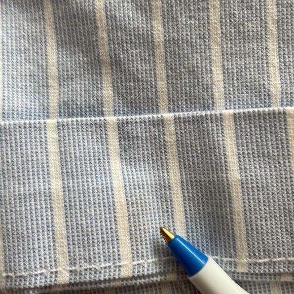 H&M LOGG Blue and White Pinstripe Shorts Cuffed Leg Cotton Size 8 - Picture 10 of 12